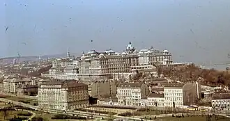 Royal Palace as seen from Gellert Hill, with Taban and Bethlen Court in the foreground.
