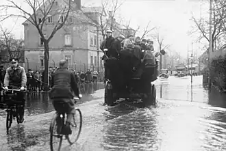 Flood of the Chemnitz in Chemnitz-Furth, January 1932