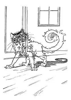 Illustration of Bungle the Glass Cat in The Patchwork Girl of Oz.