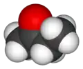 Space-filling model of butanone