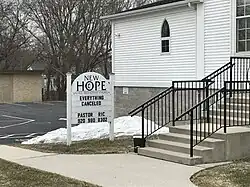 A sign outside a church in Greenbush indicates the church's closing during the pandemic.