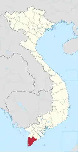 Location of Cà Mau within Vietnam
