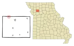 Location of Kidder, Missouri