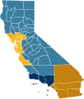 2003: Martin Hutchinson's CaliFOURnia proposal   San Diego / Orange County / Imperial County / Inland Empire   Greater Los Angeles   San Francisco Bay Area / Sacramento/ Monterey   Northern / Central Valley