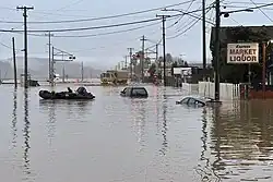 Flooding in California, a state in the western part of the United States