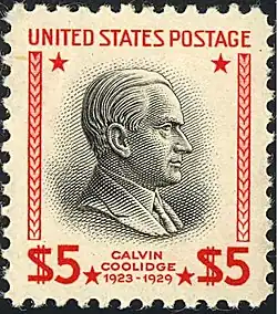 Coolidge on a 1938 postage stamp