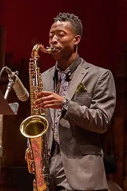 Calvin Johnson Jr. performing at the Winter Wonder Jam, Trinity Episcopal Church, December 2015