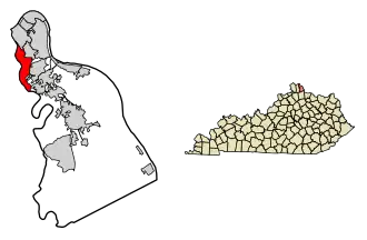 Location of Wilder in Campbell County, Kentucky.