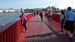 Canada Dock Boardwalk, an urban boardwalk in Canada Water, London.