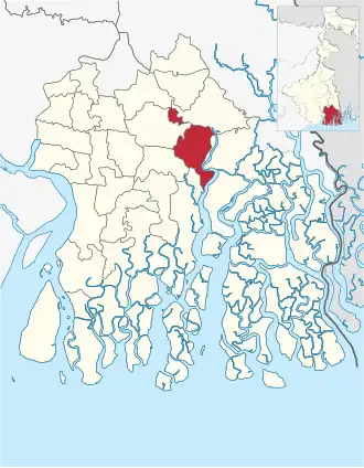 Location of Canning I community development block in South 24 Parganas district
