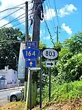 PR-164 east at PR-803 intersection in Palmarejo, Corozal