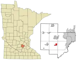 Location of the city of Cologne within Carver County, Minnesota