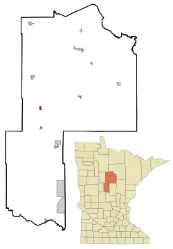 Location of Hackensack within Cass County, Minnesota