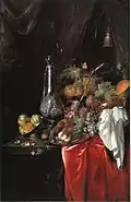 Sumptuous table with fruit and silverware, 1768