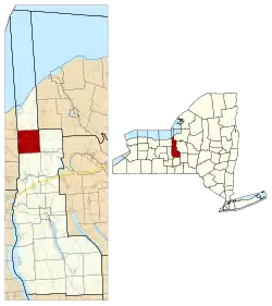 Location within Cayuga County and New York