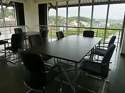 Reading gallery, overlooking capital Panjim (Panaji).