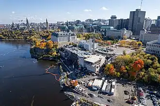 Skyline of Downtown Ottawa from above the Ottawa River