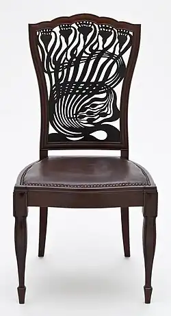 Mahogany chair by Arthur Mackmurdo (1883)