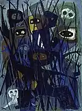 La Brousse, 1954–1958, oil on hardboard, 142 x 106&nbsp;cm.