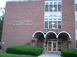 Charles Stewart Mott Academic Center, which is one of three buildings that houses the college's classrooms