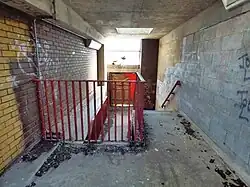 Stairwell inside former Tesco in Chatham leading to rooftop parking