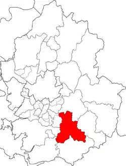 Map of Gyeonggi highlighting Cheoin District.