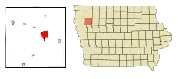 Location of Cherokee, Iowa