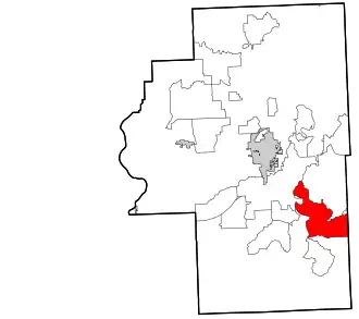 Location within Cherokee County and the state of Oklahoma