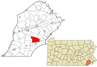 Location in Chester County and the state of Pennsylvania.