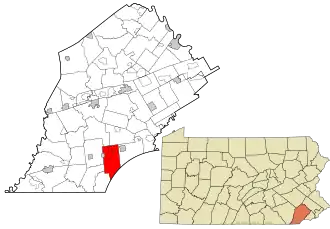 Location of New Garden Township in Chester County, Pennsylvania and of Chester County in Pennsylvania