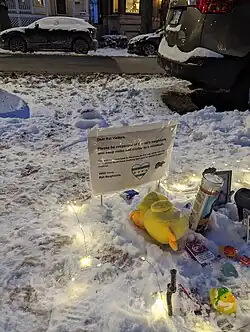 Signage put up by locals on January 19, asking visitors not to leave food and to keep noise to a minimum