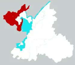 Location of Huarong County within Yueyang