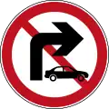 No right turn for small vehicles