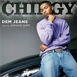 The cover features Chingy wearing a long sleeve purple shirt and blue jeans, sitting on top of a dark blue vehicle.