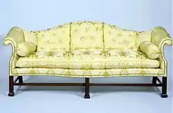 Marlborough-leg camel-back sofa (ca. 1775-1800), attributed to Thomas Affleck, Philadelphia.