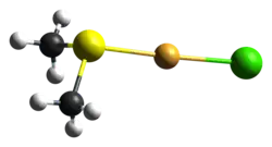 ball-and-stick model of the molecule derived from the crystal structure