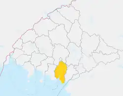 Map of North Pyongan showing the location of Chŏngju