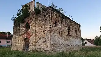 The southwest side of the ruined Church in 2020