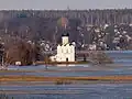 View of the church in 2005, during a flood