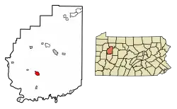 Location of Sligo in Clarion County, Pennsylvania.
