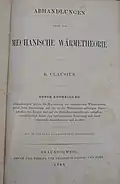 Title page of an 1864 edition of Clausius's Abhandlungen über die mechanische Wärmetheorie, volume I