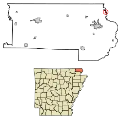 Location of St. Francis in Clay County, Arkansas.