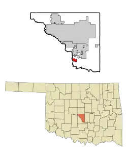 Location of Lexington in Oklahoma