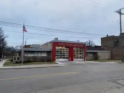 Cleveland Fire Station no. 23, located in Cudell, Cleveland, Ohio.