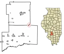 Location of Keyesport in Clinton County, Illinois.