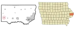 Location of Wheatland, Iowa