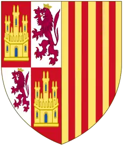 Coat of arms and shield of Eleanor of Aragon as Queen Consort of Castile