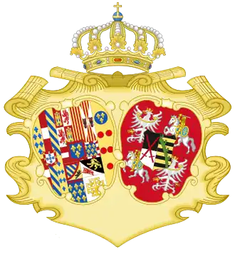 Coat of Arms of Queen Maria Amalia of Naples and Sicily, Princess of Saxony, (1738–1759)