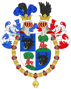 Coat of arms of Paul von Hindenburg as knight of the Spanish branch of the Order of the Golden Fleece