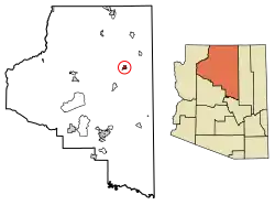 Location in Coconino County and the state of Arizona
